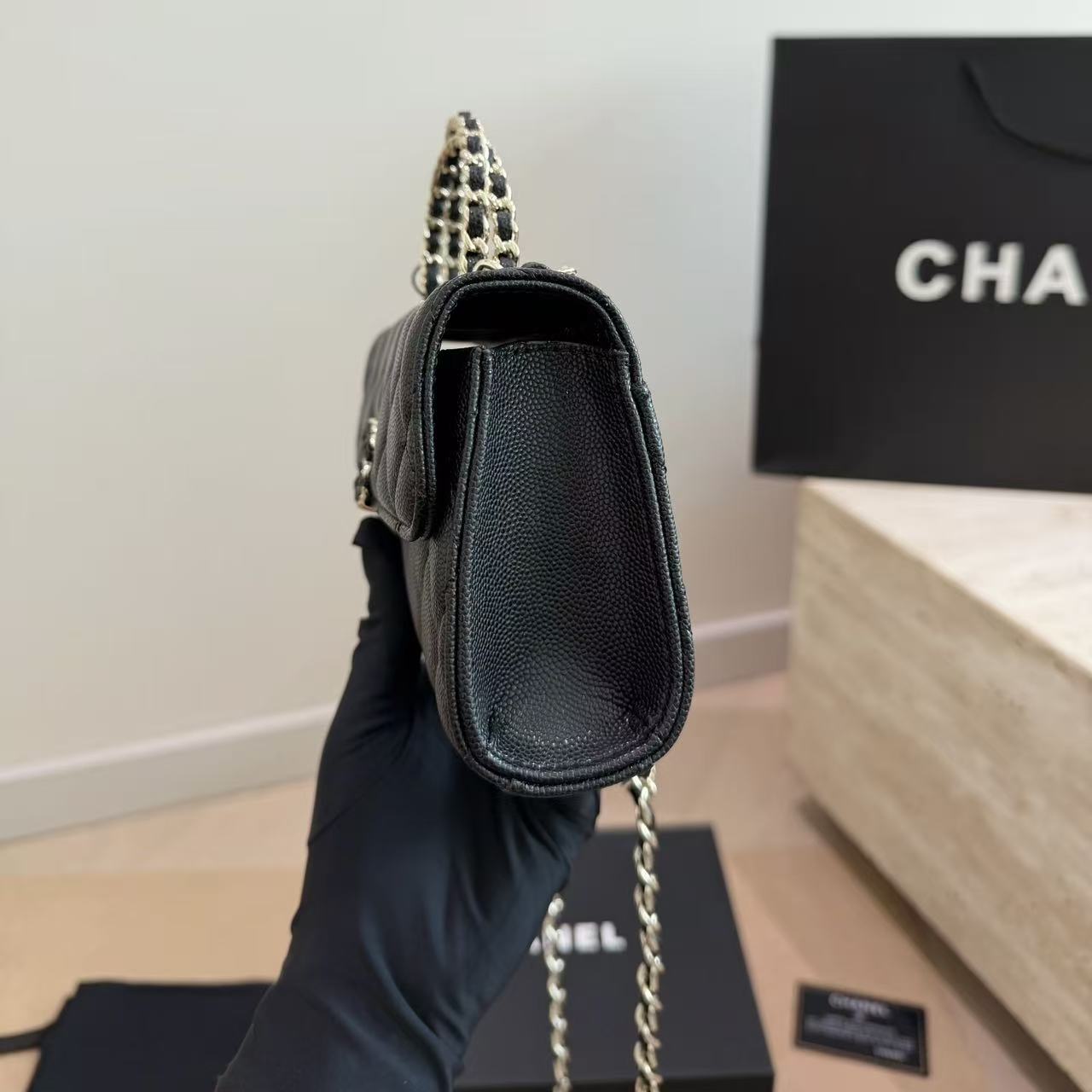 CHANE1 kellyキャビアチェーンバッグ【50％割引+送料無料】