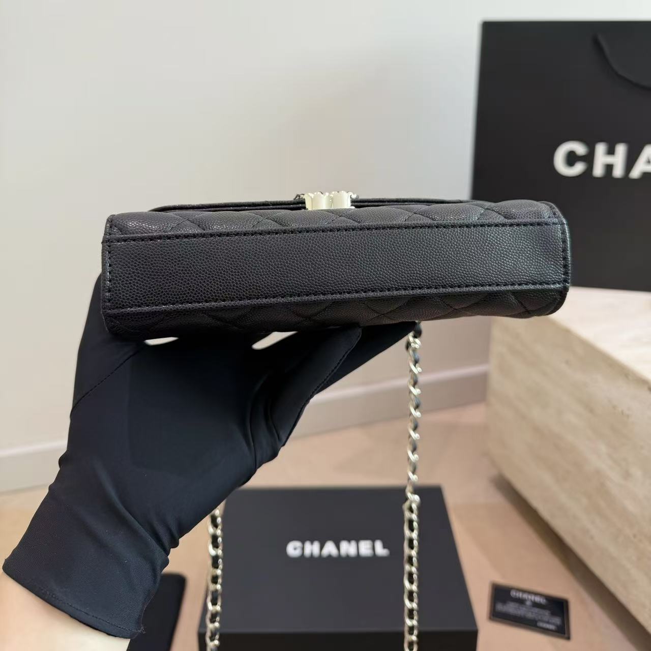 CHANE1 kellyキャビアチェーンバッグ【50％割引+送料無料】