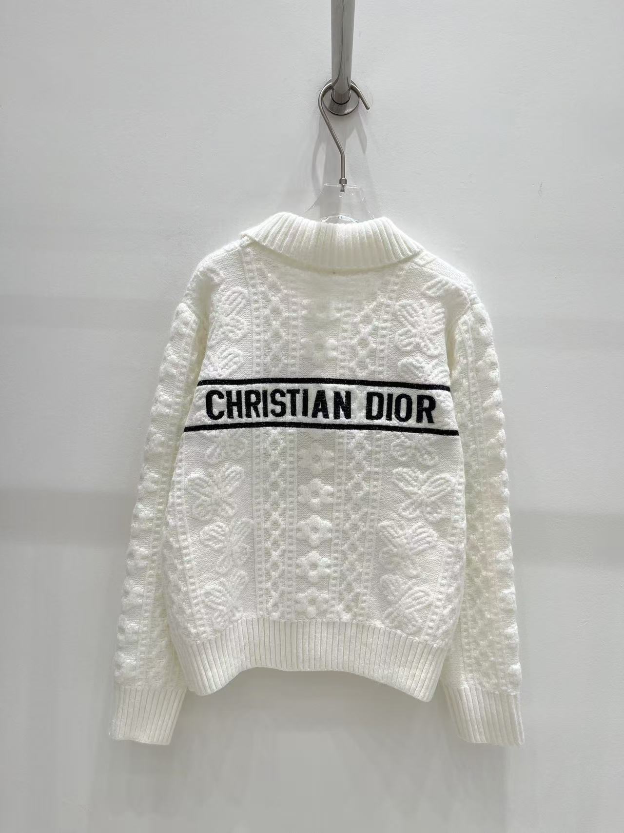 DIOR ロゴ入りラペル ウールカーディガン【50％割引+送料無料】