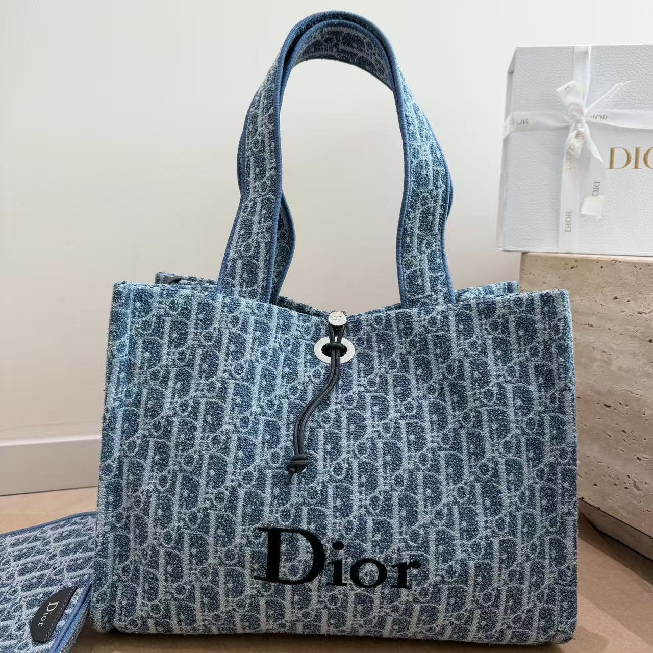 DIOR ジャカードデニム ショッピングバッグ【50％割引+送料無料】