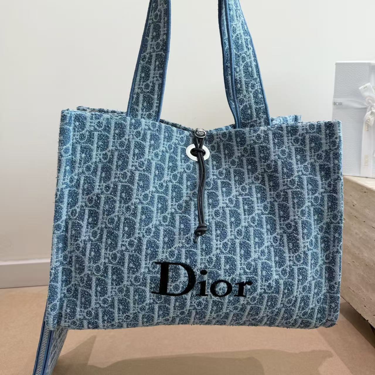 DIOR ジャカードデニム ショッピングバッグ【50％割引+送料無料】