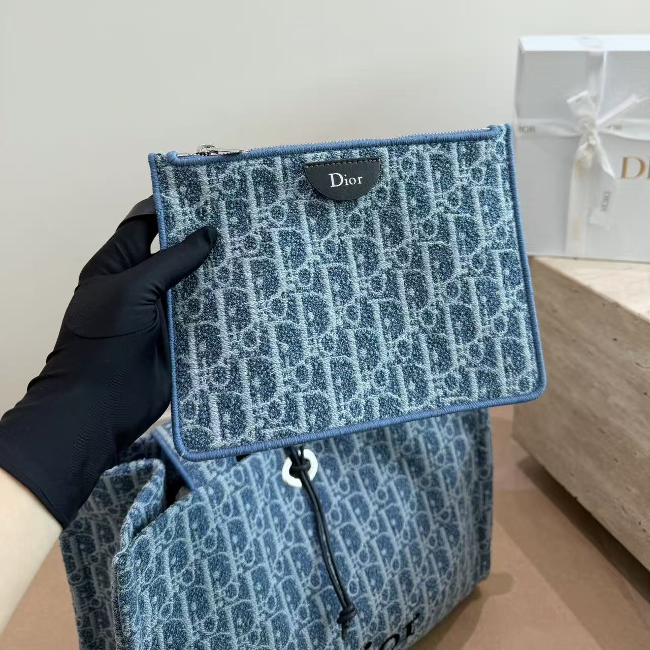 DIOR ジャカードデニム ショッピングバッグ【50％割引+送料無料】