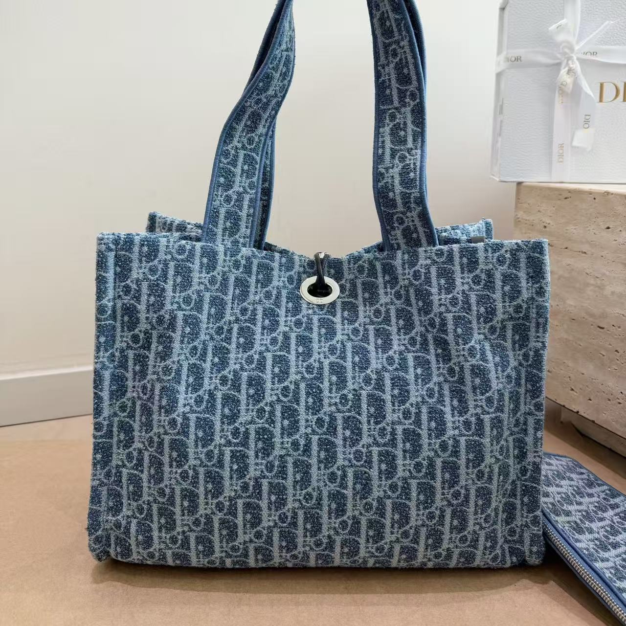 DIOR ジャカードデニム ショッピングバッグ【50％割引+送料無料】