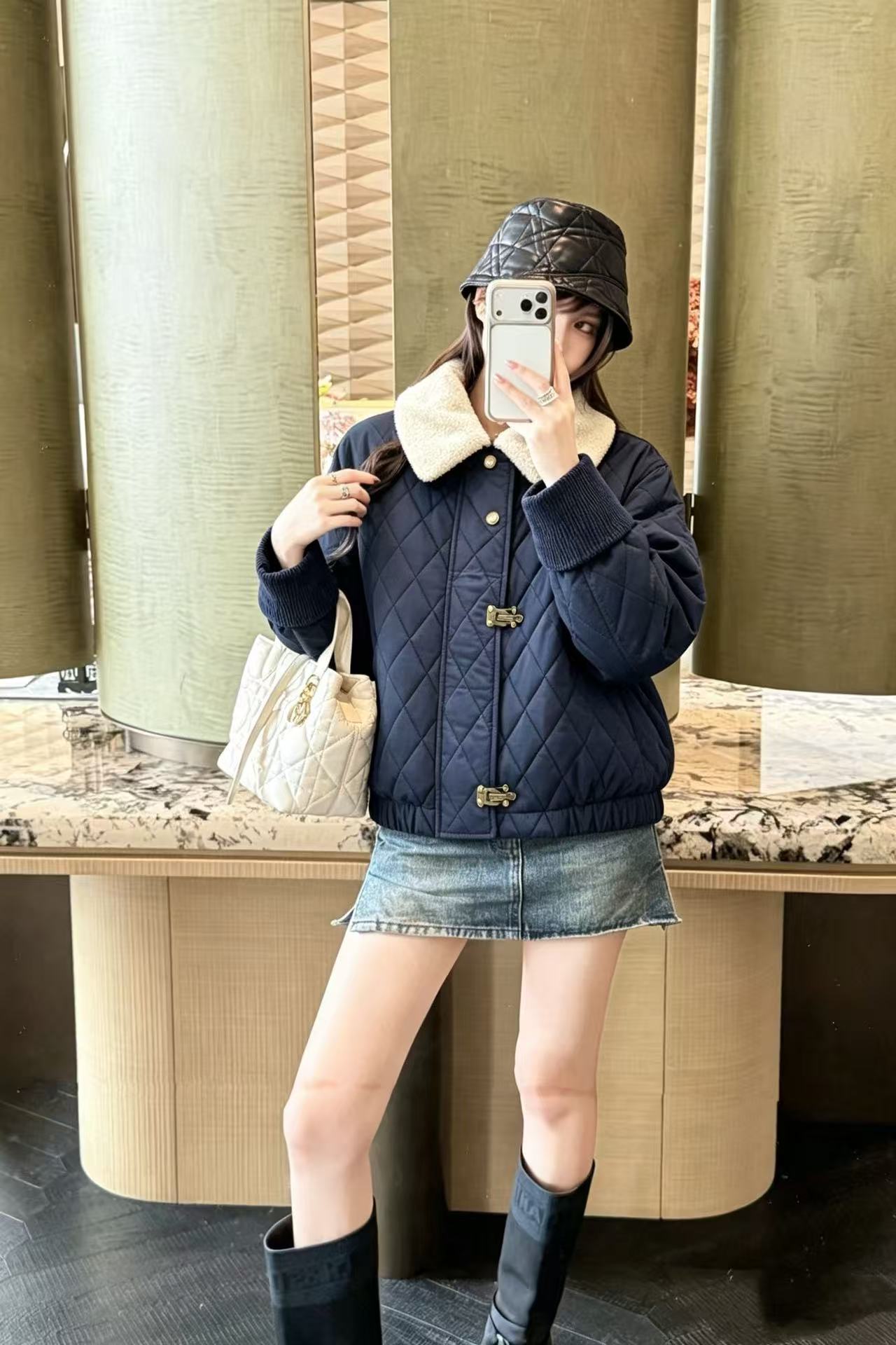 BURBERRY ウール襟チェック柄コート【50％割引+送料無料】