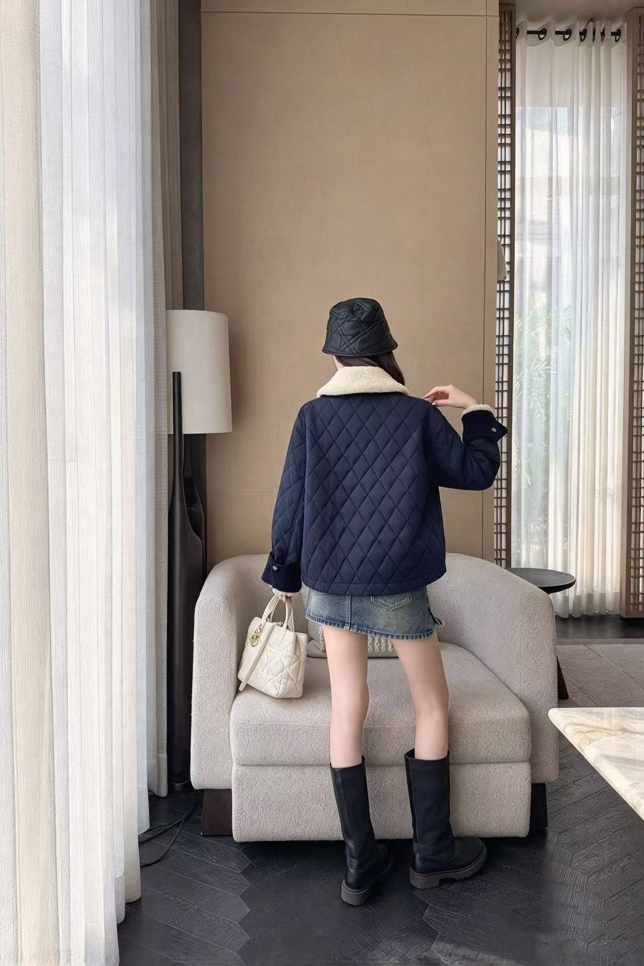BURBERRY ウール襟チェック柄コート【50％割引+送料無料】