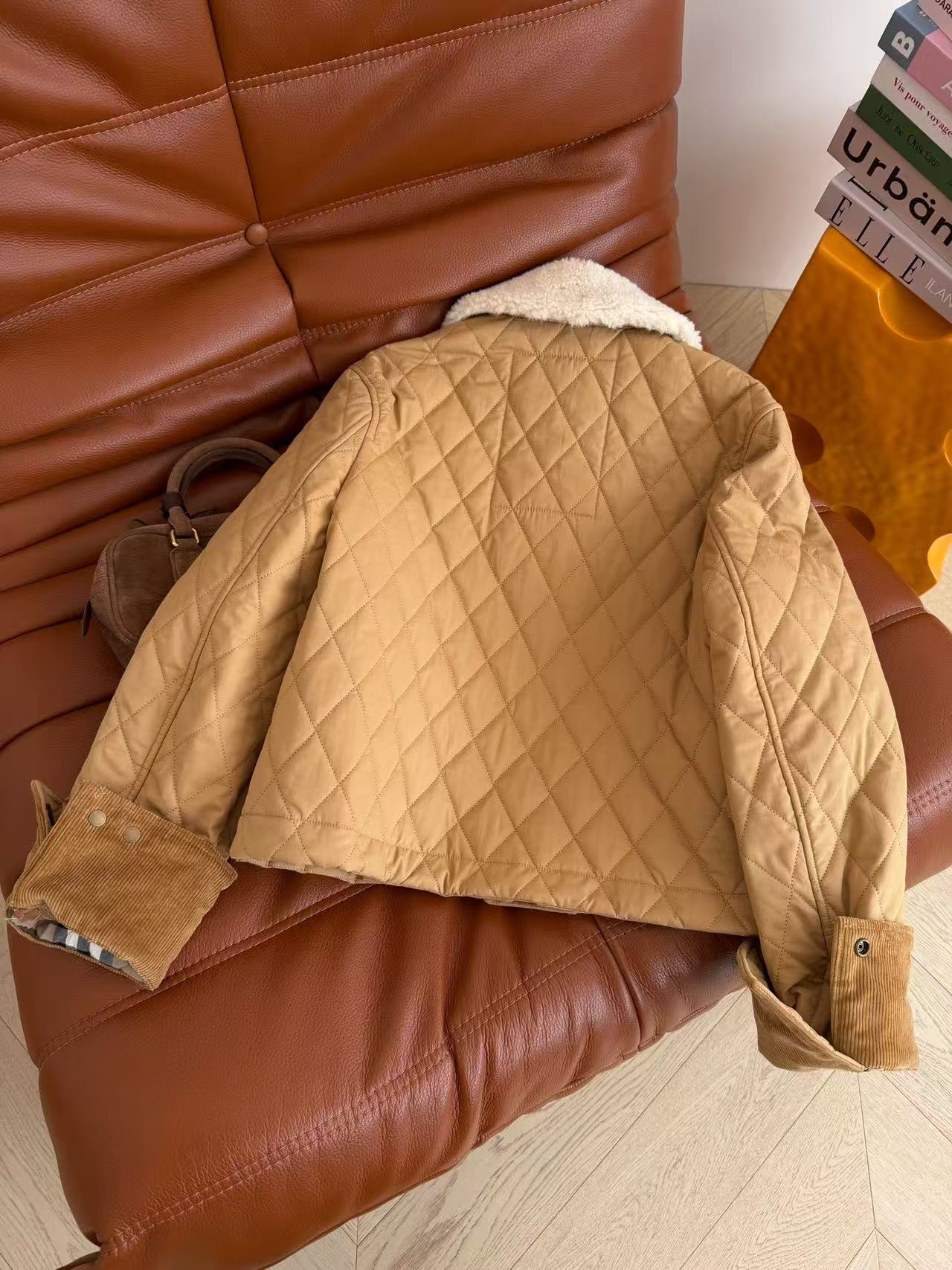 BURBERRY ウール襟チェック柄コート【50％割引+送料無料】