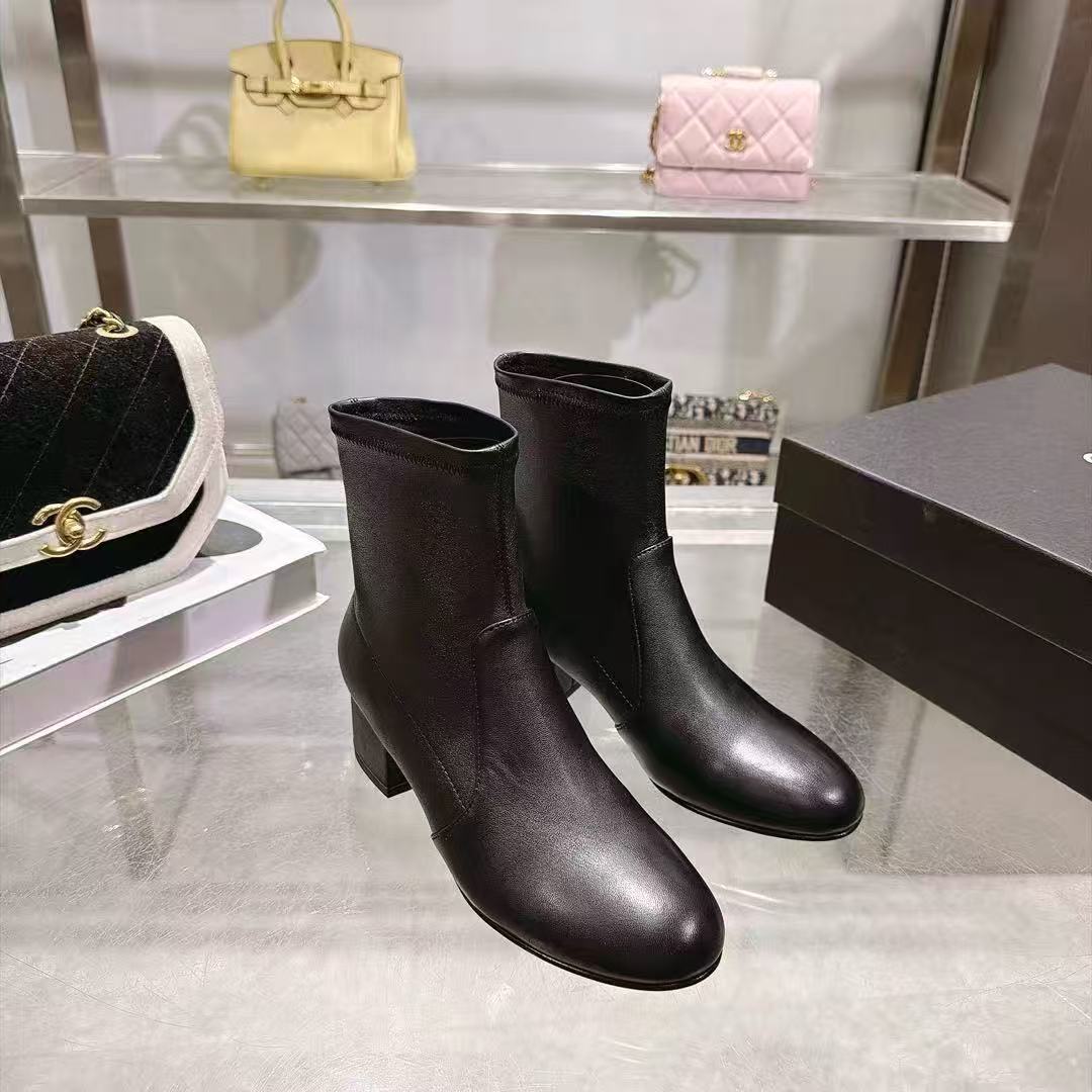 CHANE1 高品質シンプルダブルCラムスキンアンクルブーツ【50％割引+送料無料】