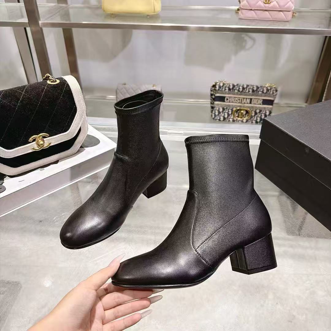 CHANE1 高品質シンプルダブルCラムスキンアンクルブーツ【50％割引+送料無料】
