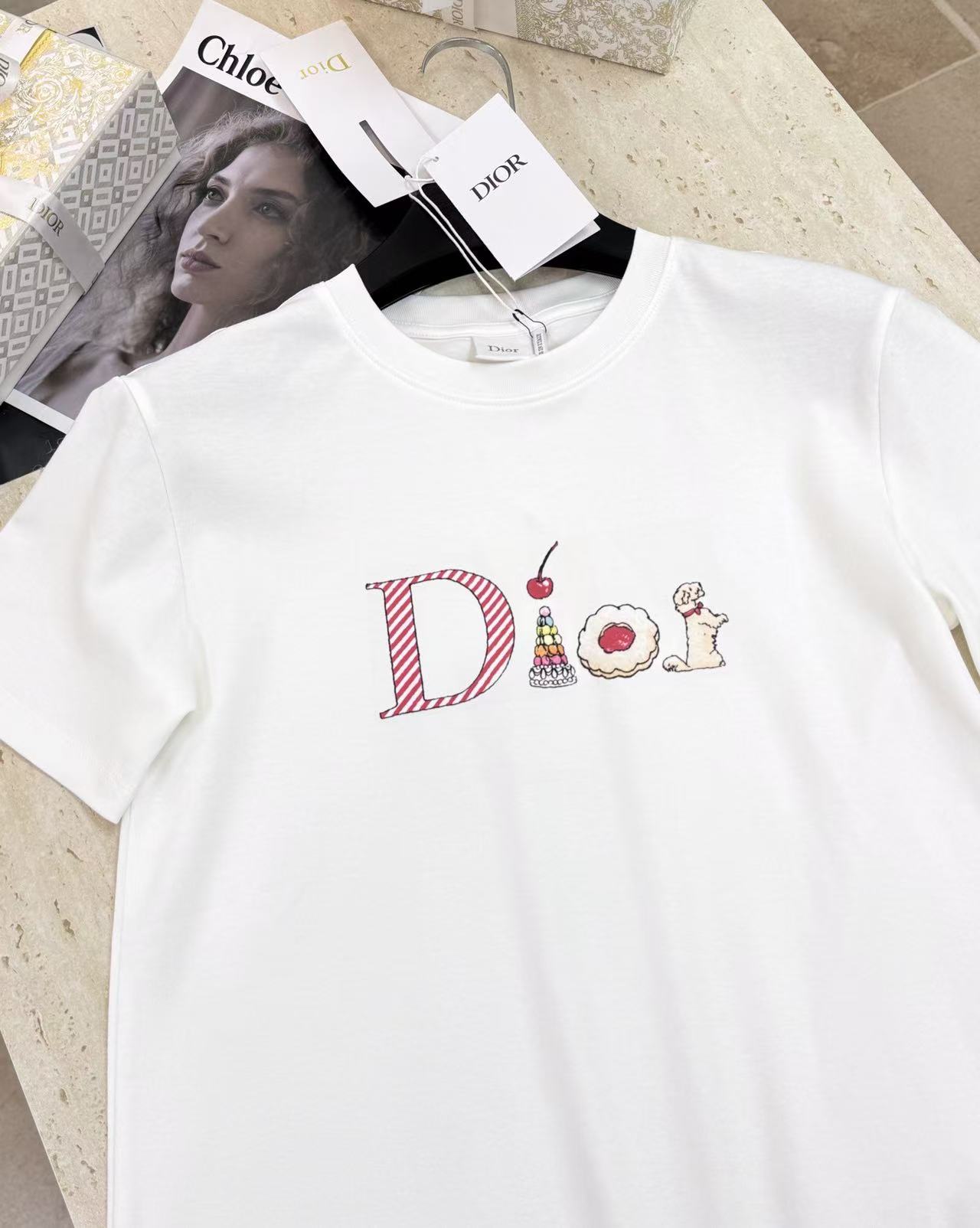 DI0RレタープリントTシャツ【50％割引+送料無料】