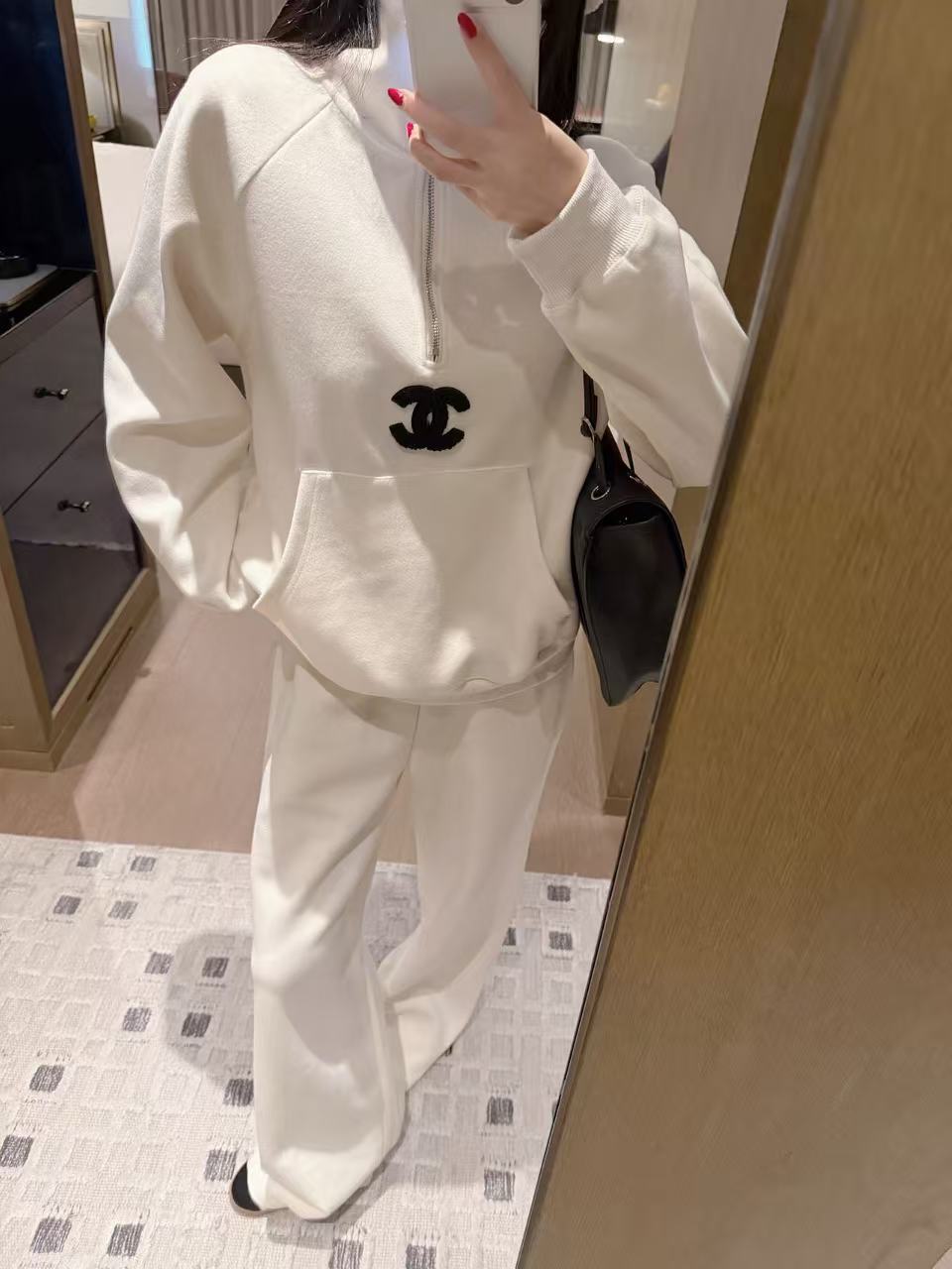 CHANE1 ダブルC フーディー＋パンツ ツーピースセット【50％割引+送料無料】