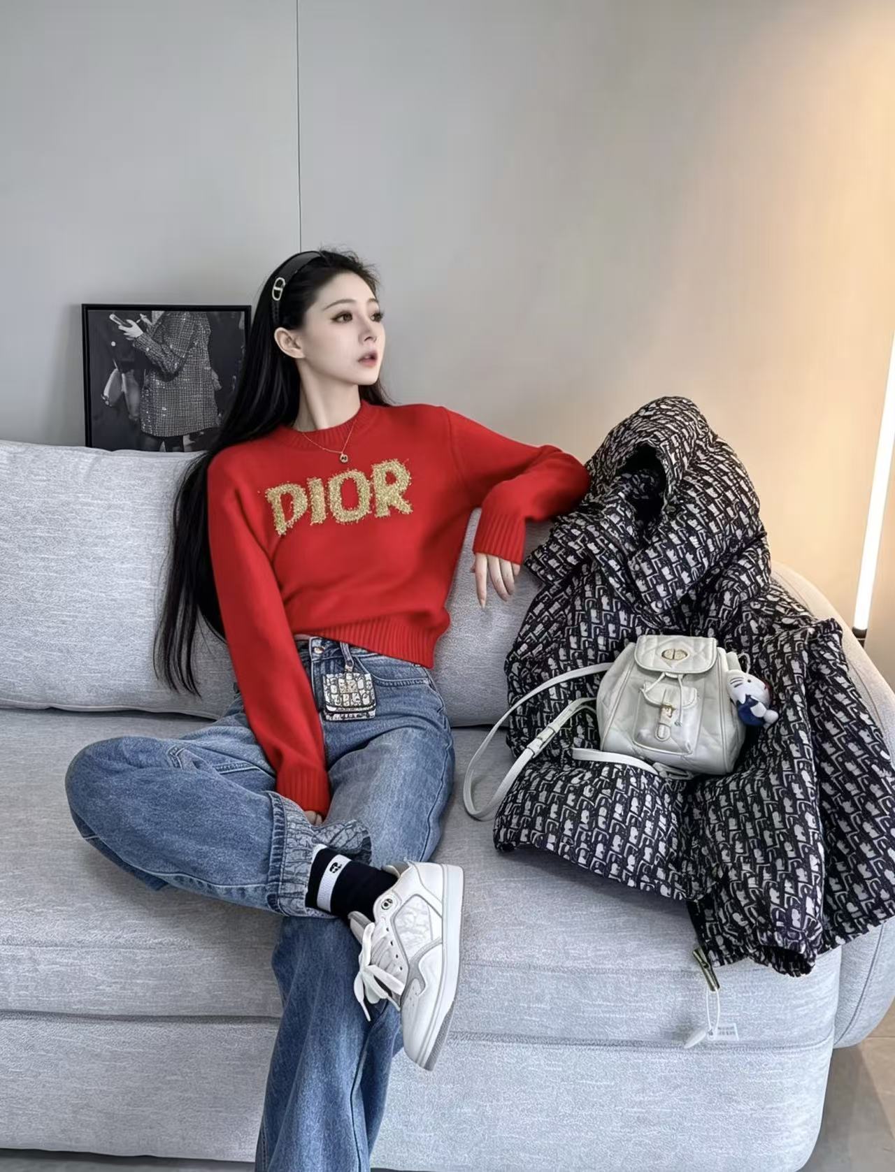 DIOR ロゴ入り長袖ウールセーター【50％割引+送料無料】