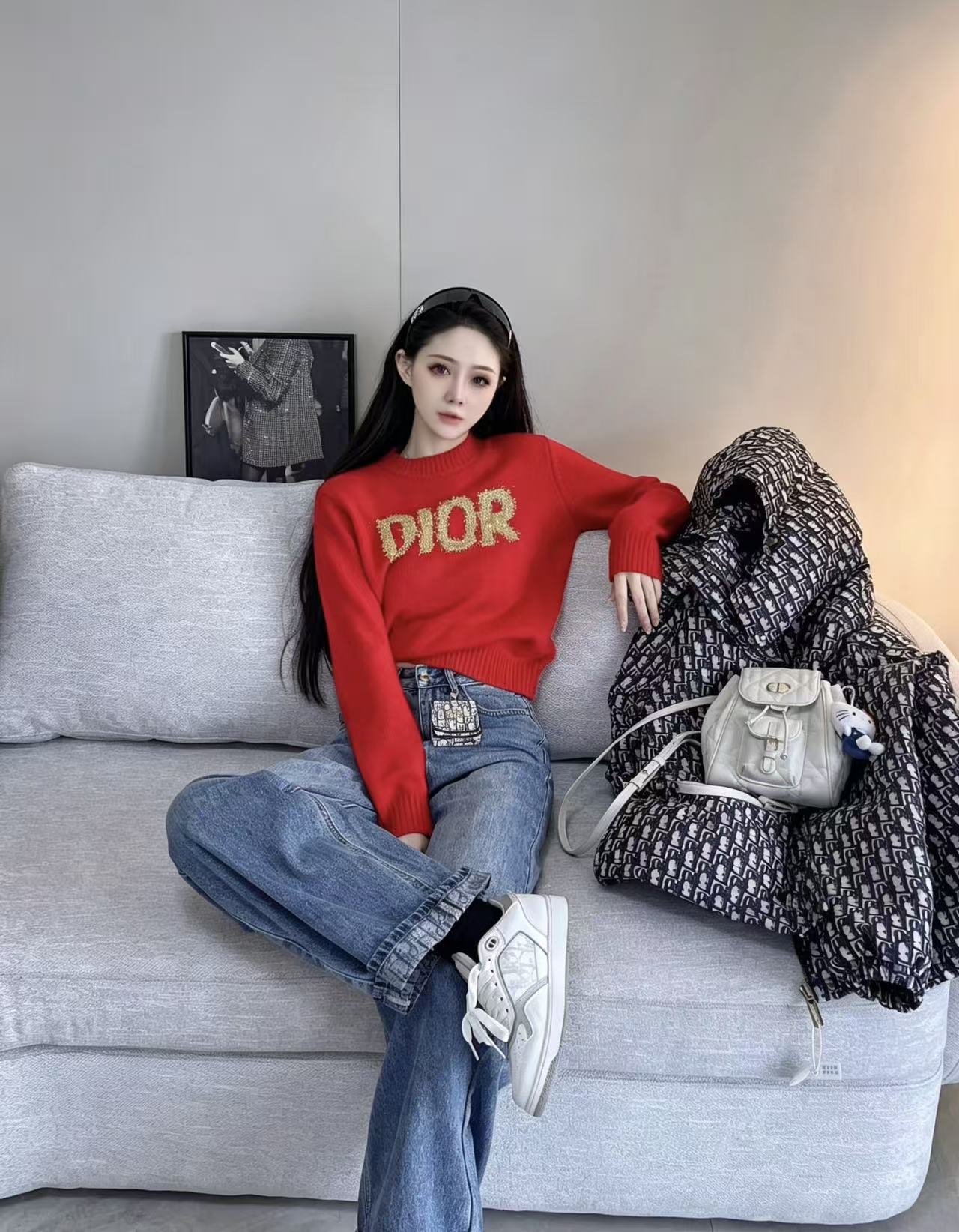 DIOR ロゴ入り長袖ウールセーター【50％割引+送料無料】