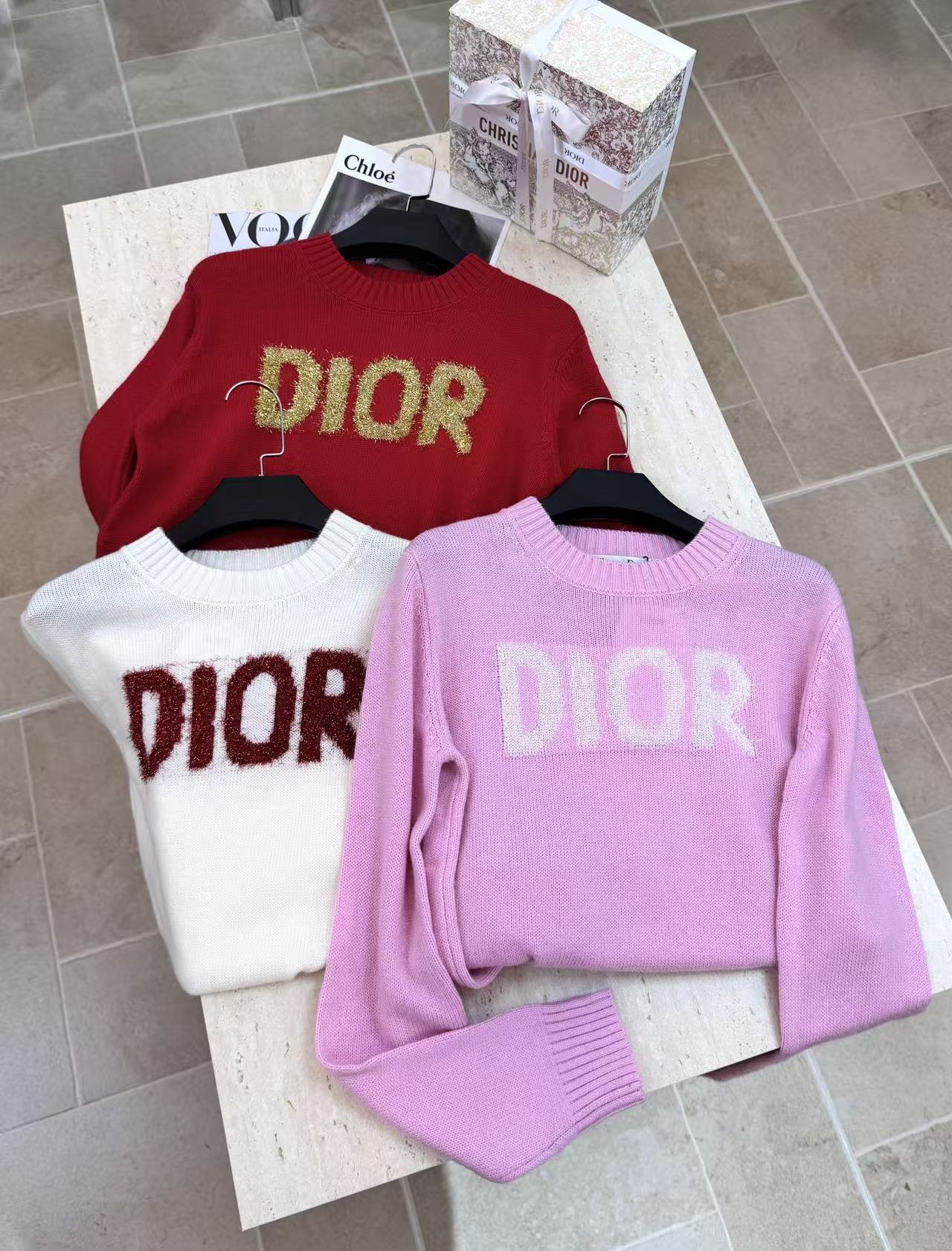 DIOR ロゴ入り長袖ウールセーター【50％割引+送料無料】