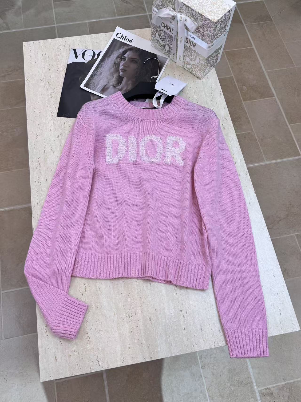 DIOR ロゴ入り長袖ウールセーター【50％割引+送料無料】