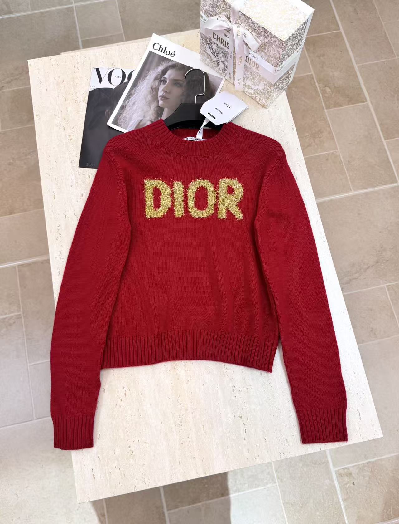DIOR ロゴ入り長袖ウールセーター【50％割引+送料無料】