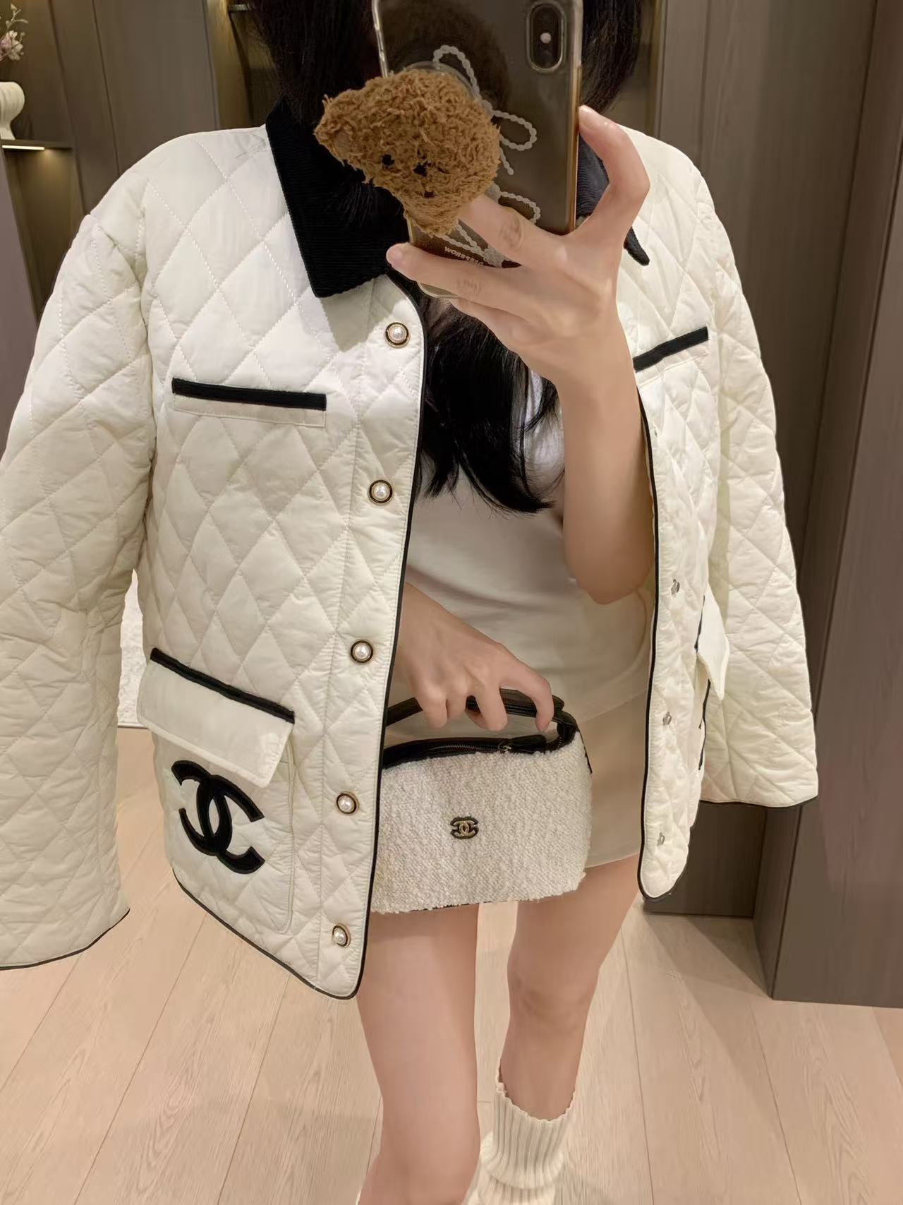 CHANEL ダブルC 格子柄ジャケット【50％割引+送料無料】
