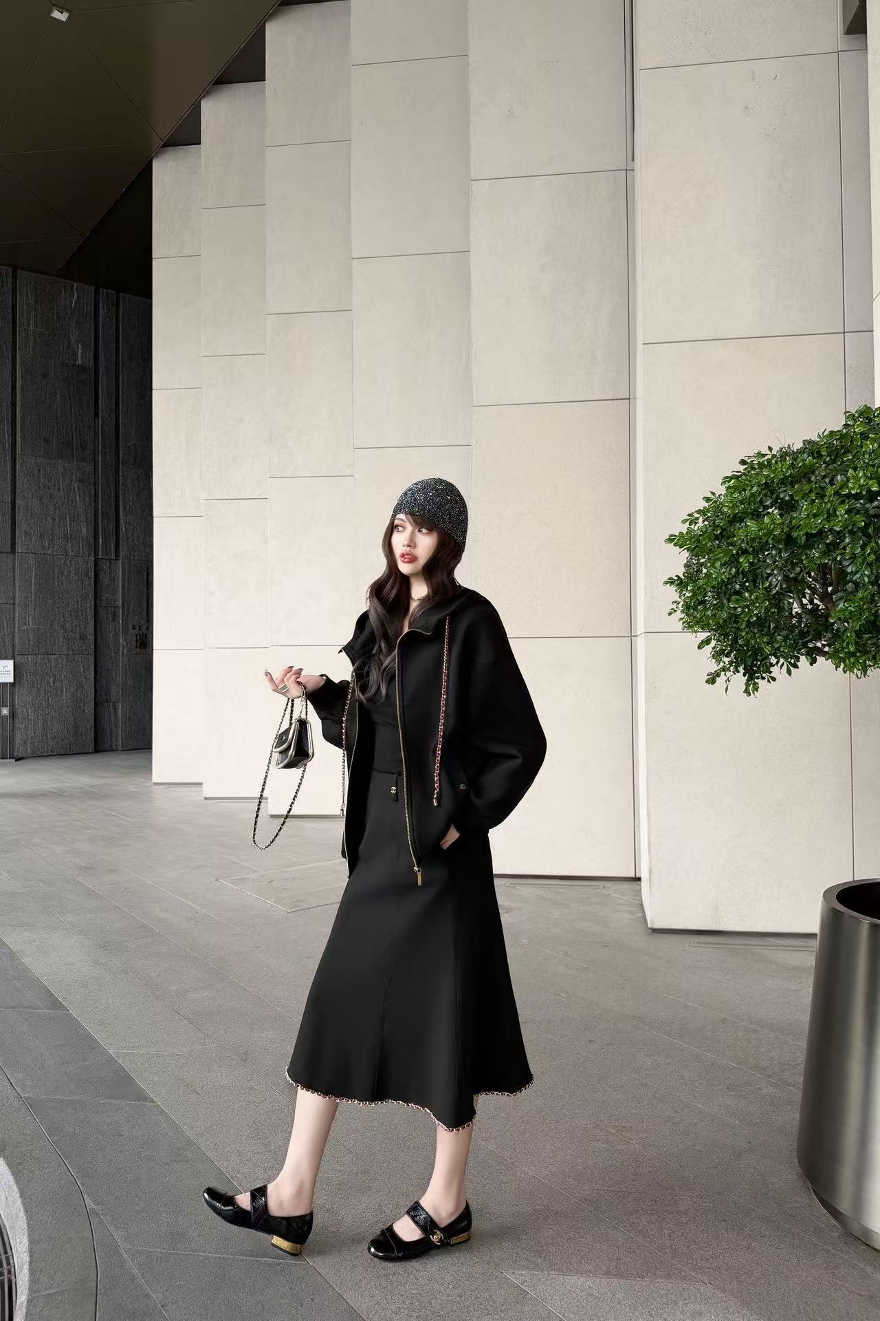 LV フード付きジャケット＋スカート セットアップ【50％割引+送料無料】
