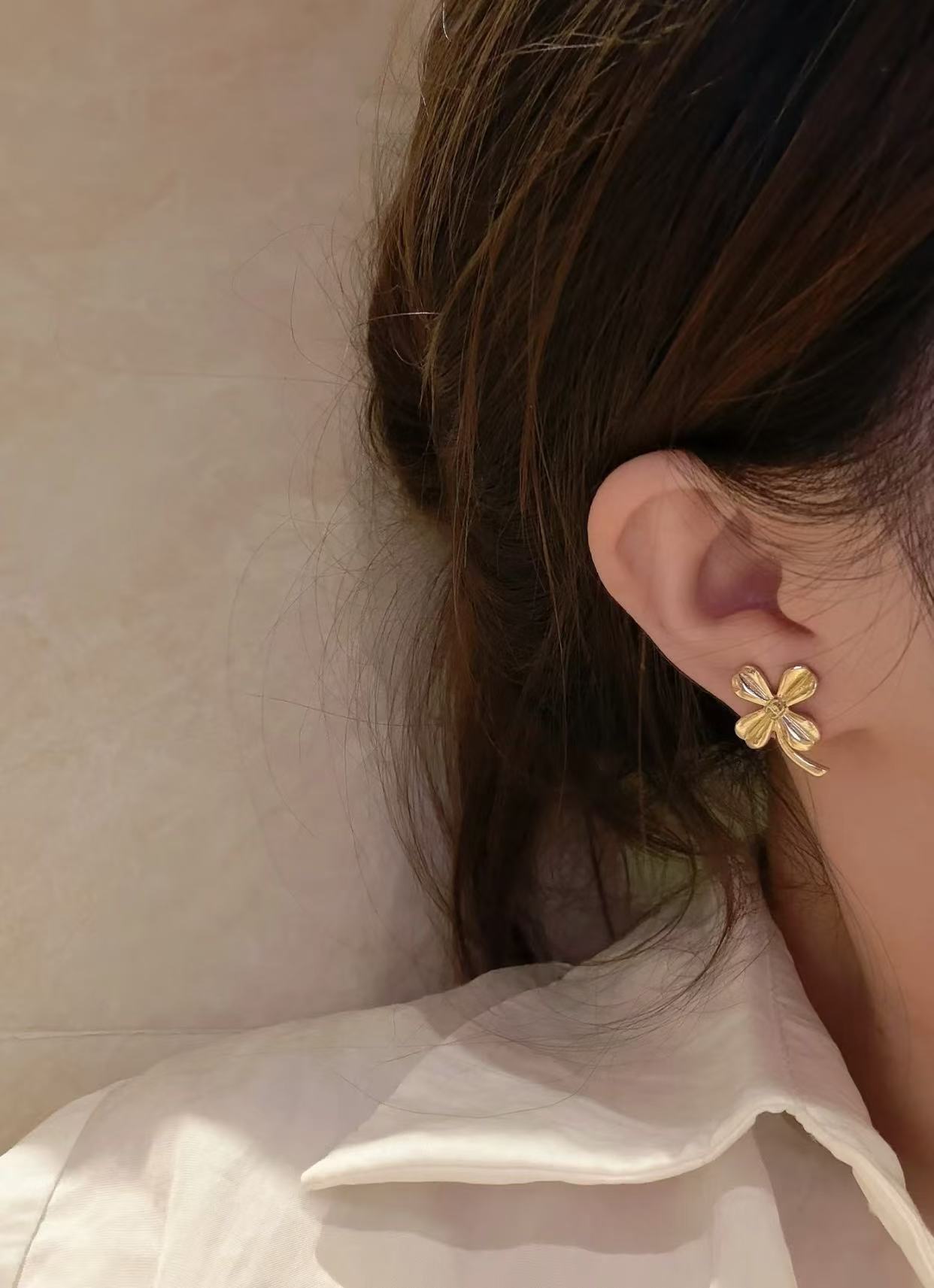 CHANE1 ダブルCクローバーピアス【50％割引+送料無料】