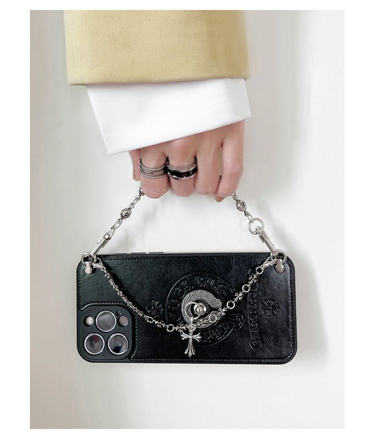 [CHR0ME HEARTS]👄刺繍入り財布電話ケース📱【50%オフ+送料無料】