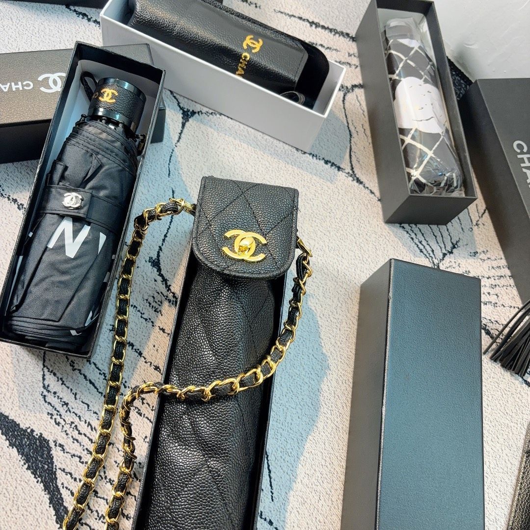 🌈シャネル 傘 - レザーケース - 高品質☂️