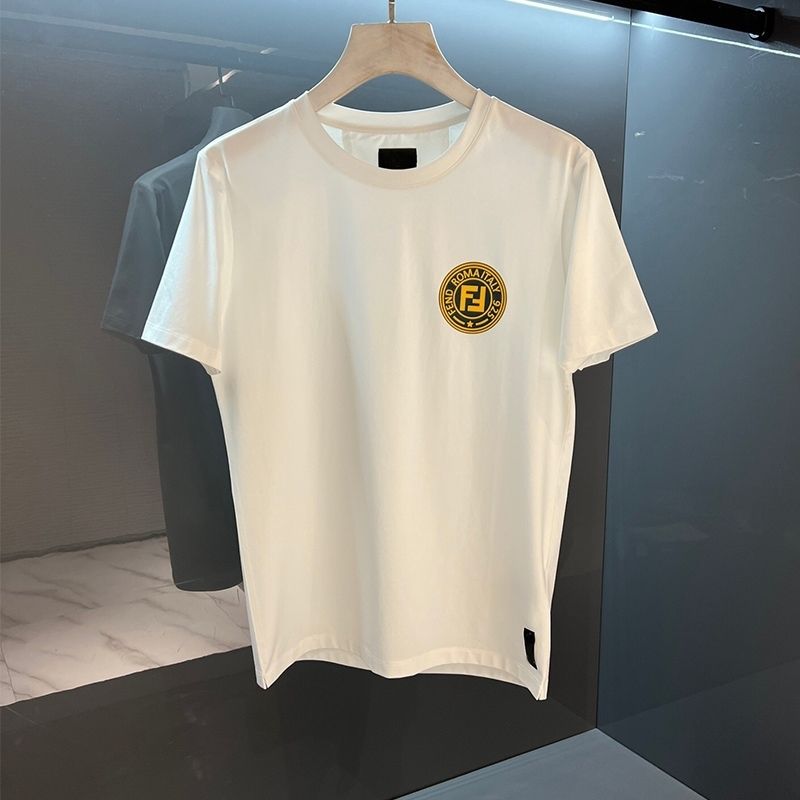 FEND1  胸元にダブルFの刺繍が施されたTシャツ【 50％割引+送料無料】