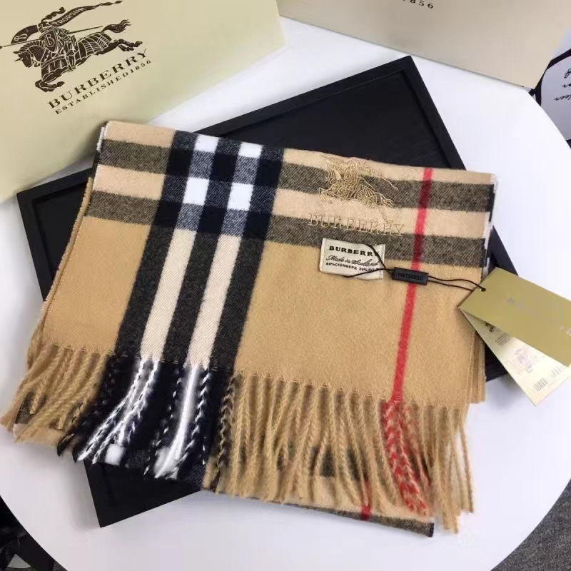 [BURBERR丫]🧣カラーブロック カシミア スカーフ🧣【50％割引+送料無料】