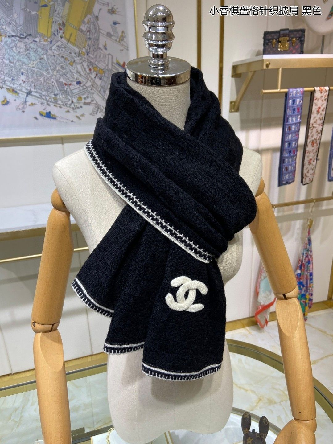 [CHANE1]🧣リバーシブルウールスカーフ🧣【50％割引+送料無料】
