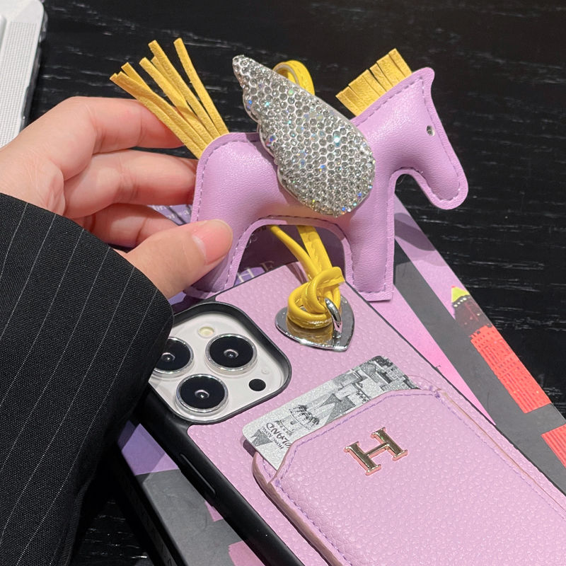 [HERME5]24新着エルメスのレザースマホケース（ポニー）📱【50％割引+送料無料】