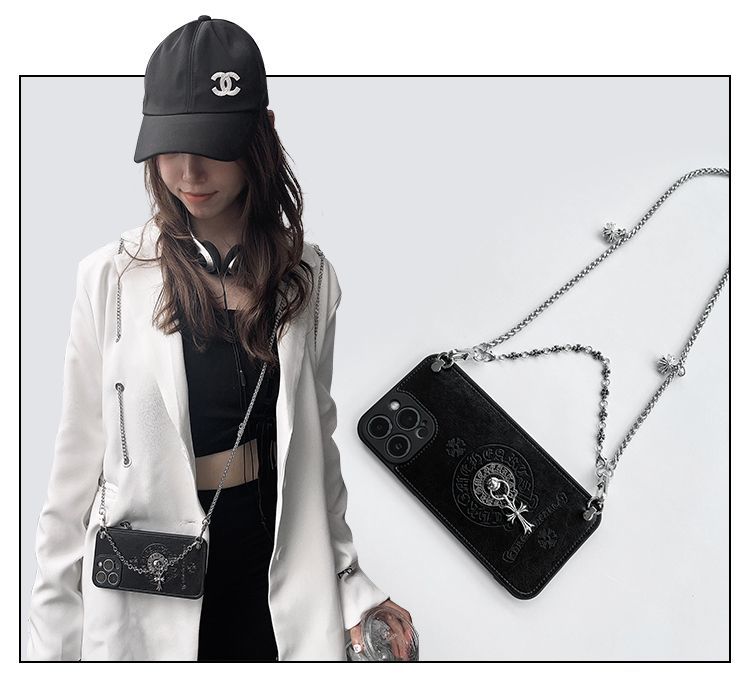 [CHR0ME HEARTS]👄刺繍入り財布電話ケース📱【50%オフ+送料無料】