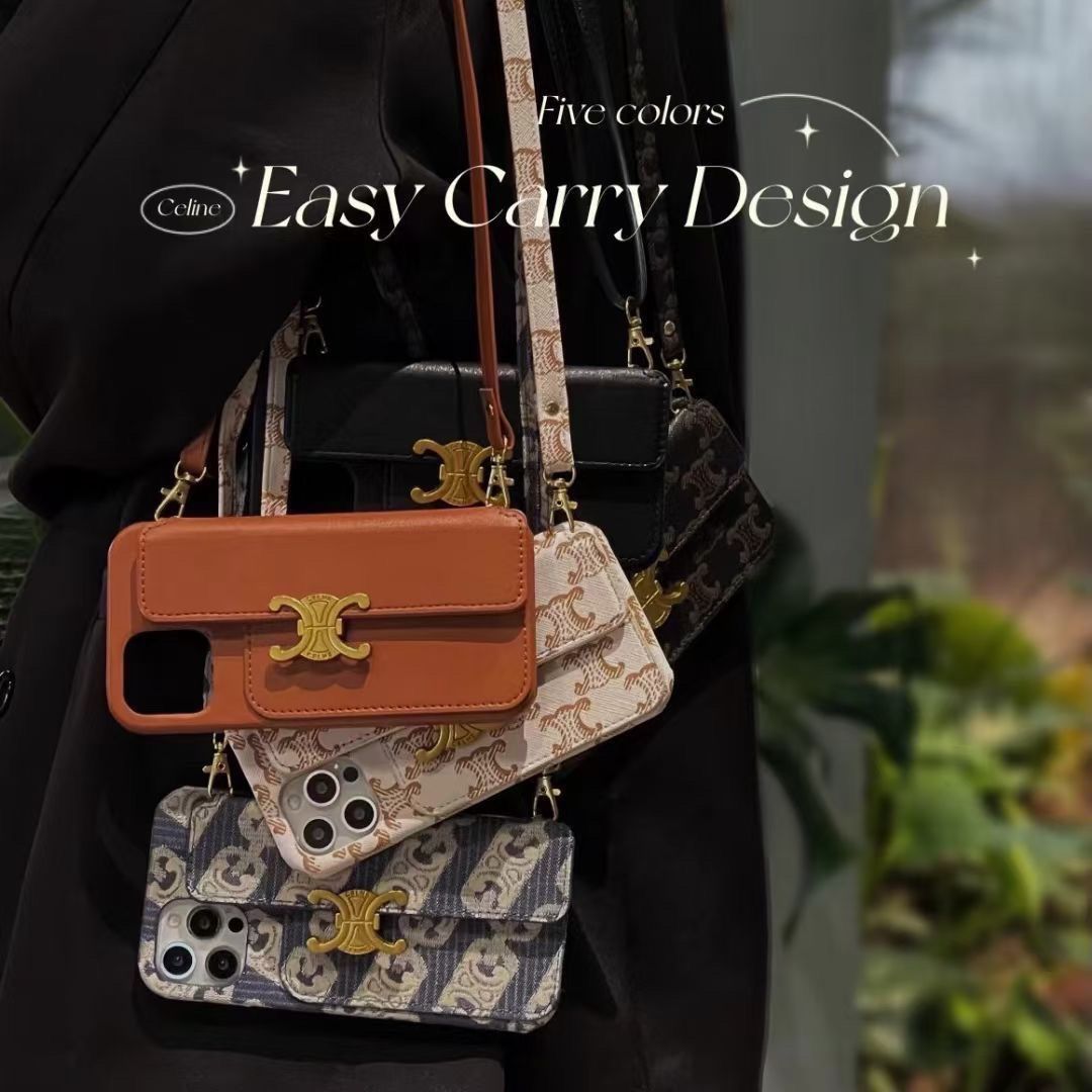 [CEL1NE]24新着カードホルダー付きレザークロスボディフォンケース📱【50％割引+送料無料】