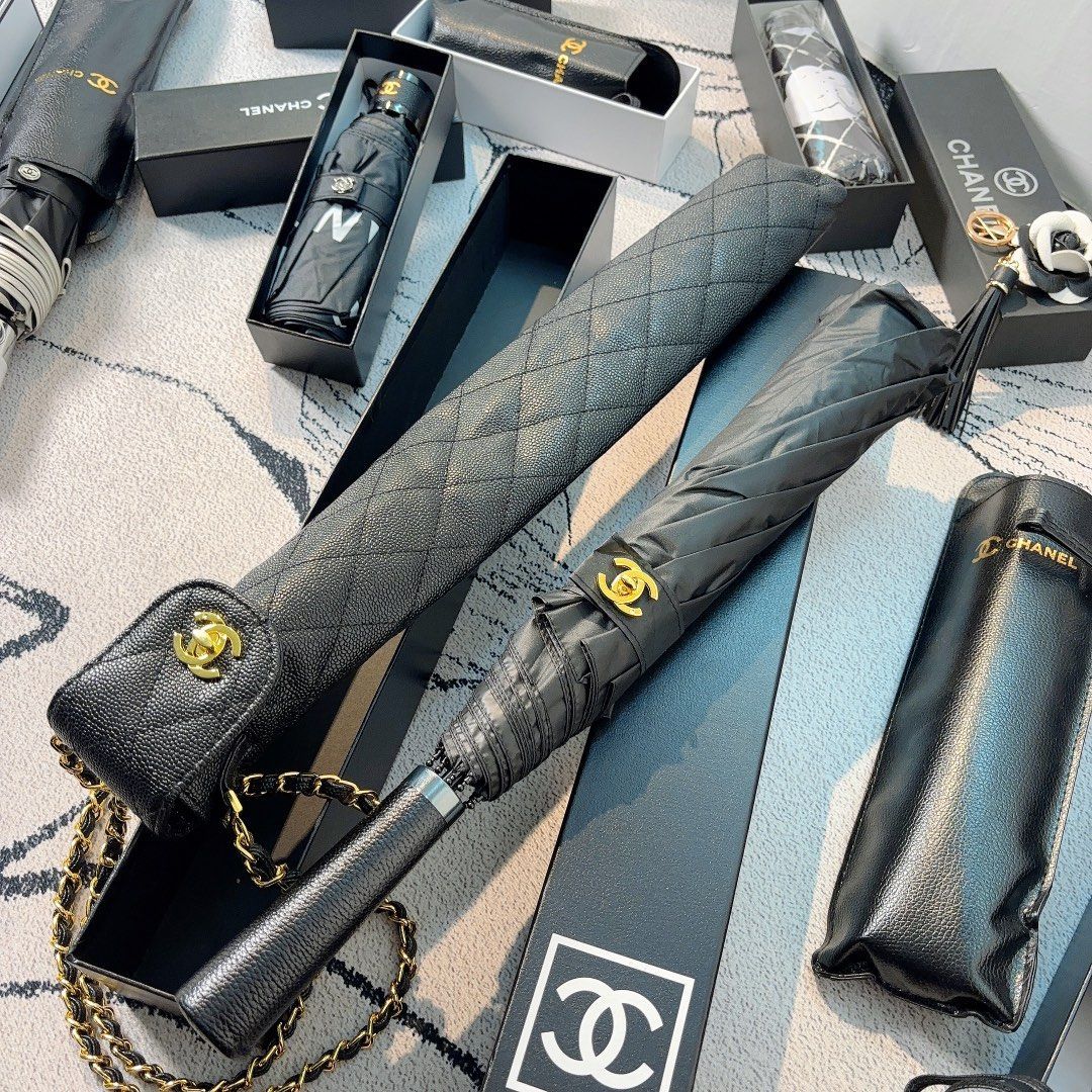 🌈シャネル 傘 - レザーケース - 高品質☂️