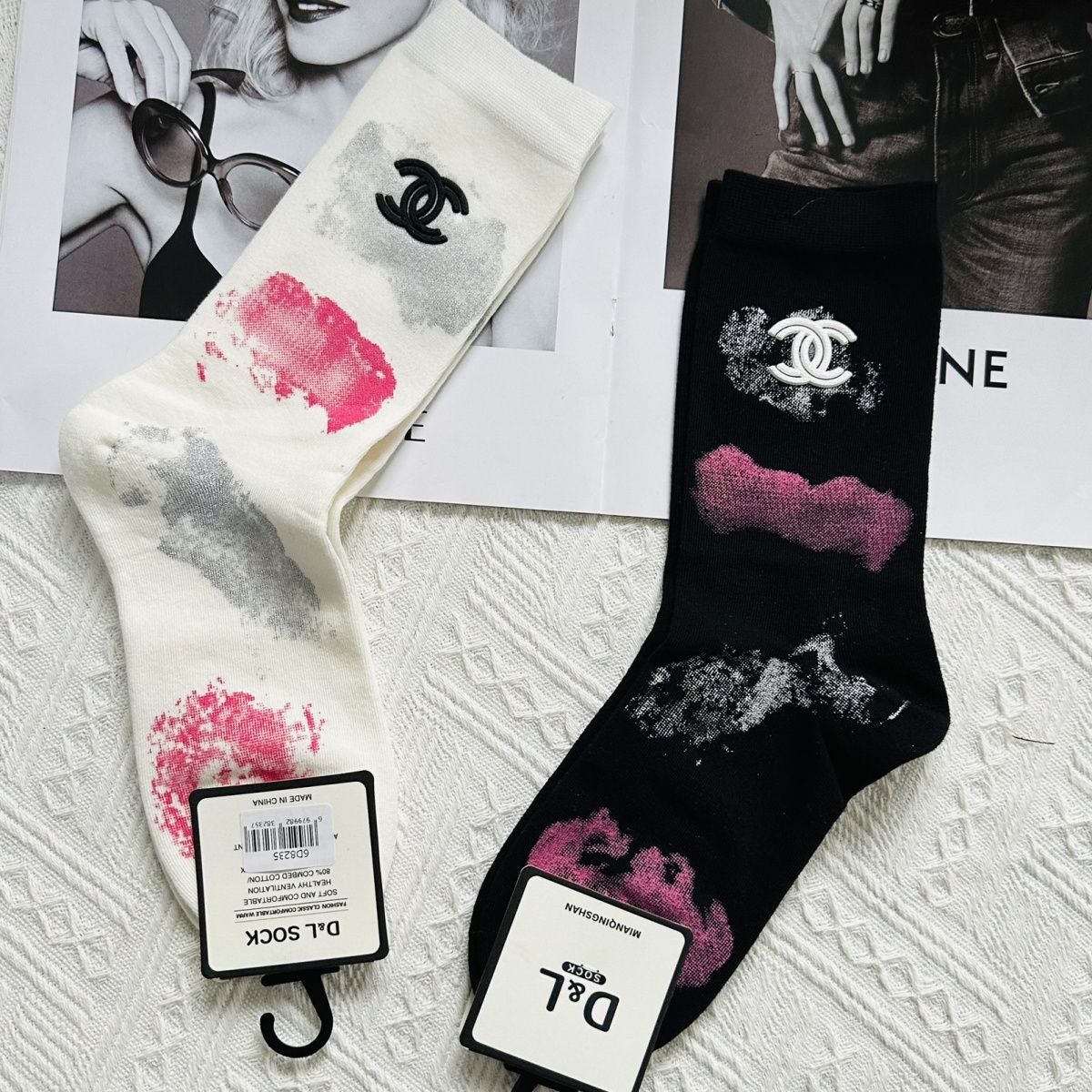 🧦[CHANE1]絞り染めのペイントソックス【50％割引+送料無料】🧦