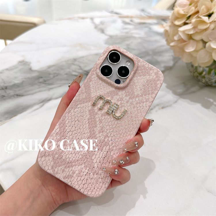 📱【MlUMlU】ダイヤモンド付きスネークパターン電話ケース📱【50％割引+送料無料】