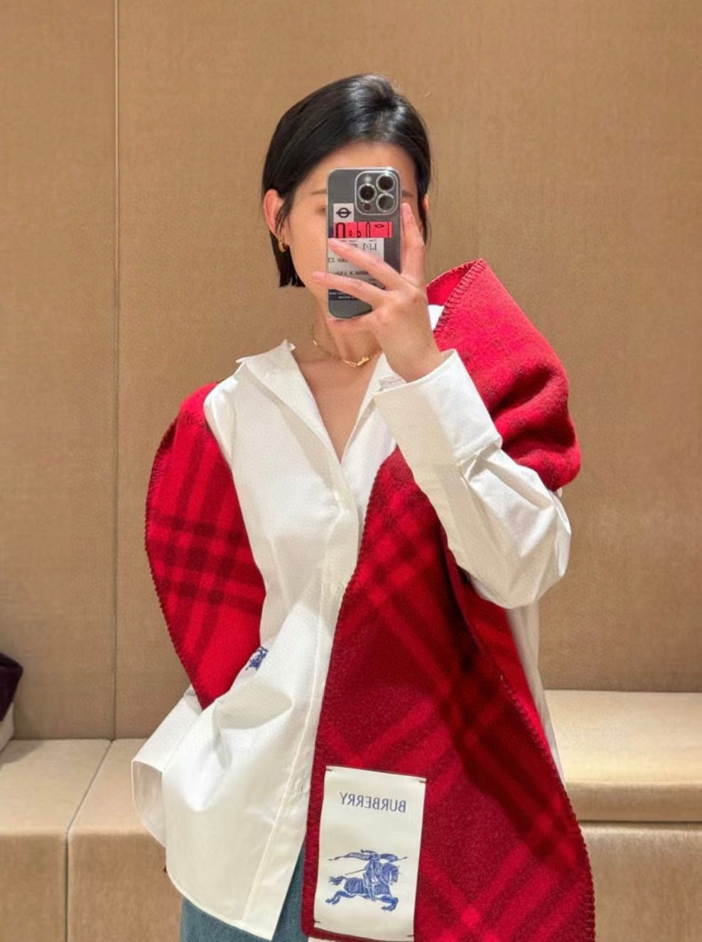 [BURBERR丫]🧣カラーブロック カシミア スカーフ🧣【50％割引+送料無料】