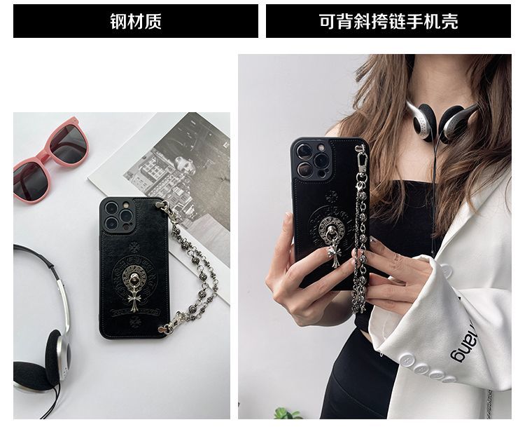 [CHR0ME HEARTS]👄刺繍入り財布電話ケース📱【50%オフ+送料無料】