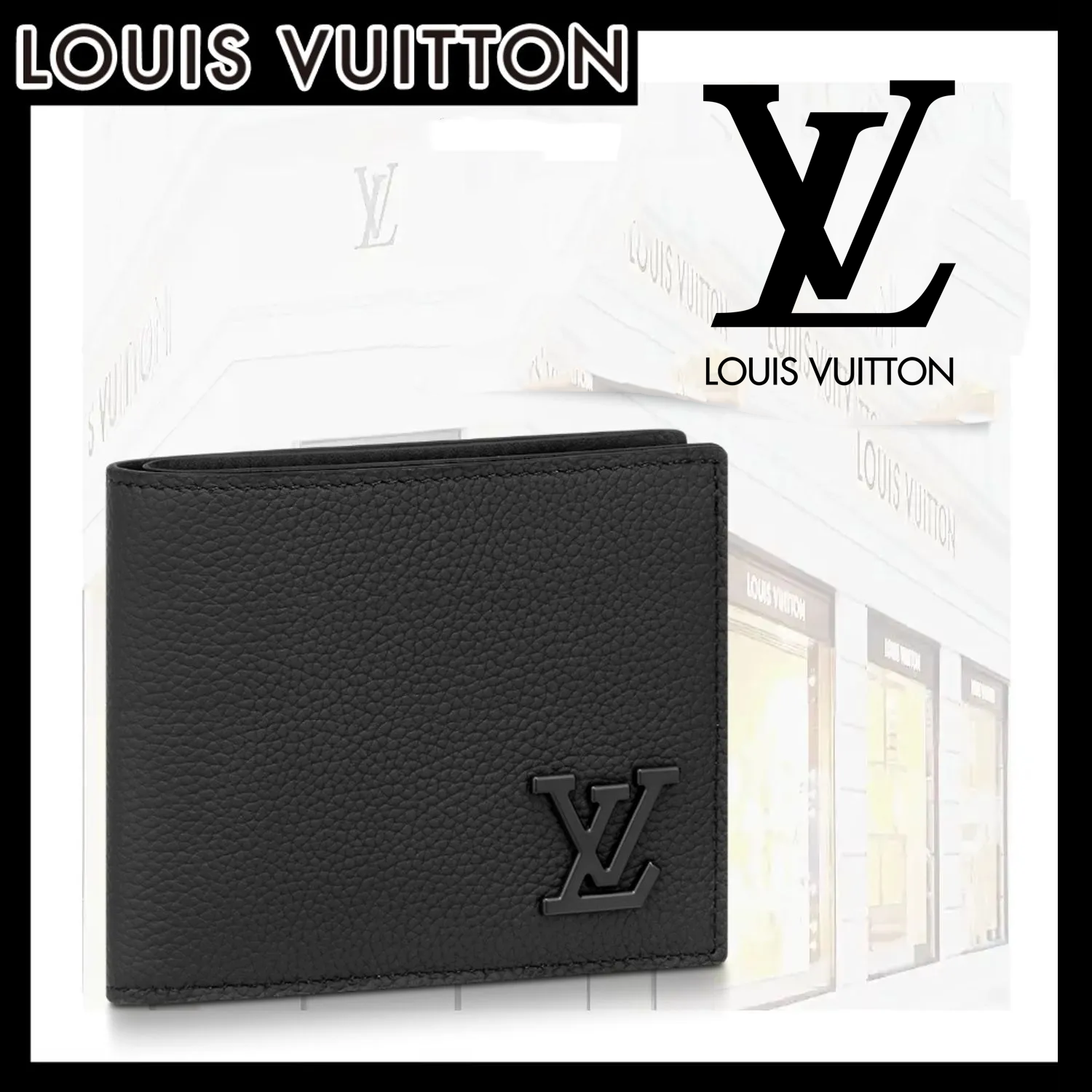 LV 二つ折り 財布 マルコ アエログラム ブラック 小銭入付き (Louis Vuitton/折りたたみ財布) M81742【BUYMA】