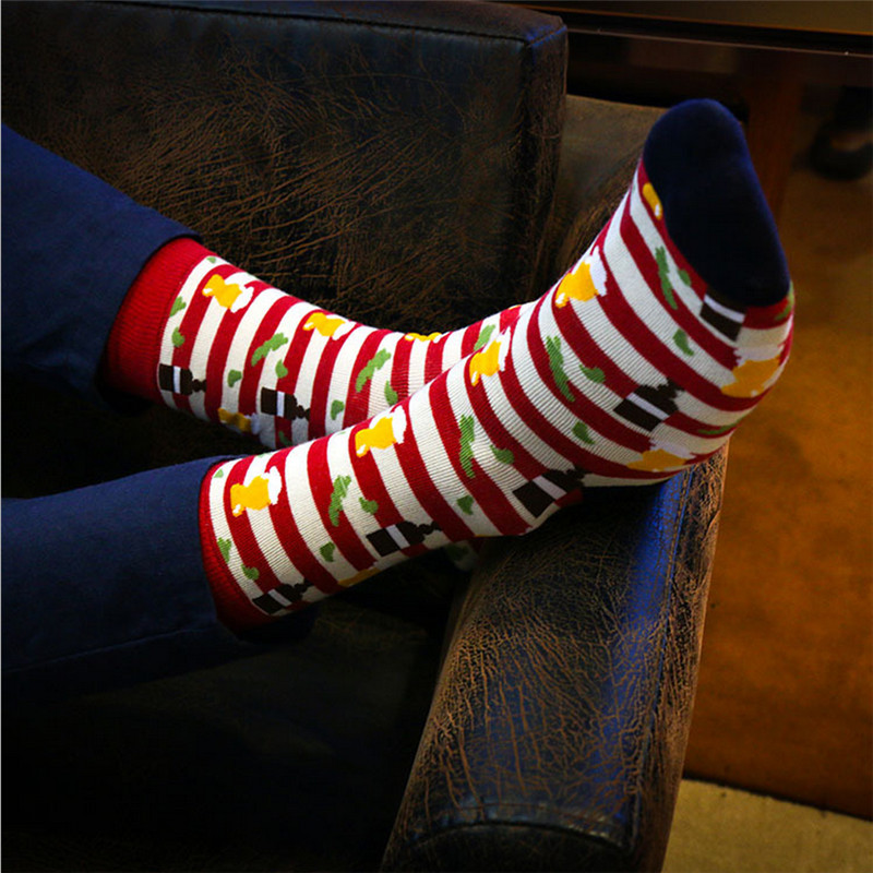 High quality men socks cotton 3pairs/pack autumn-winter street style sock man's and male colorful happy long socks