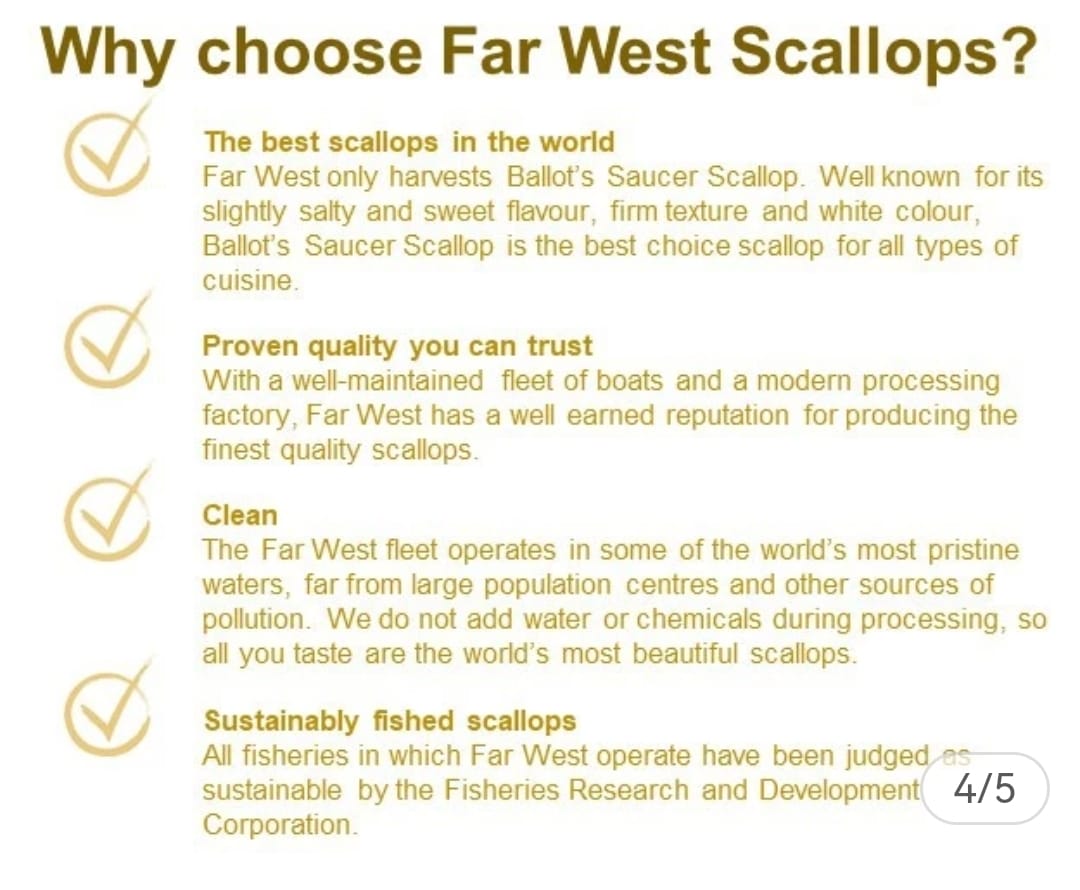 Wild Caught Australian Scallops (Far West Scallops)