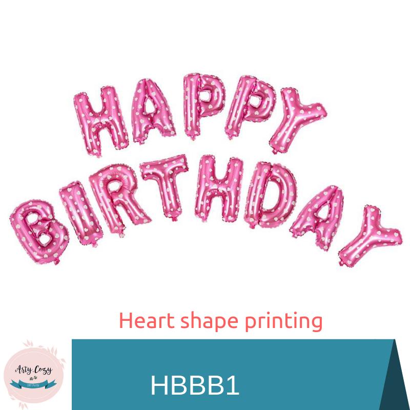 ArtyCozy Happy Birthday Letters Inflatable Party Wall Foil Balloons 16  (Multicolor/ Pink / Blue)