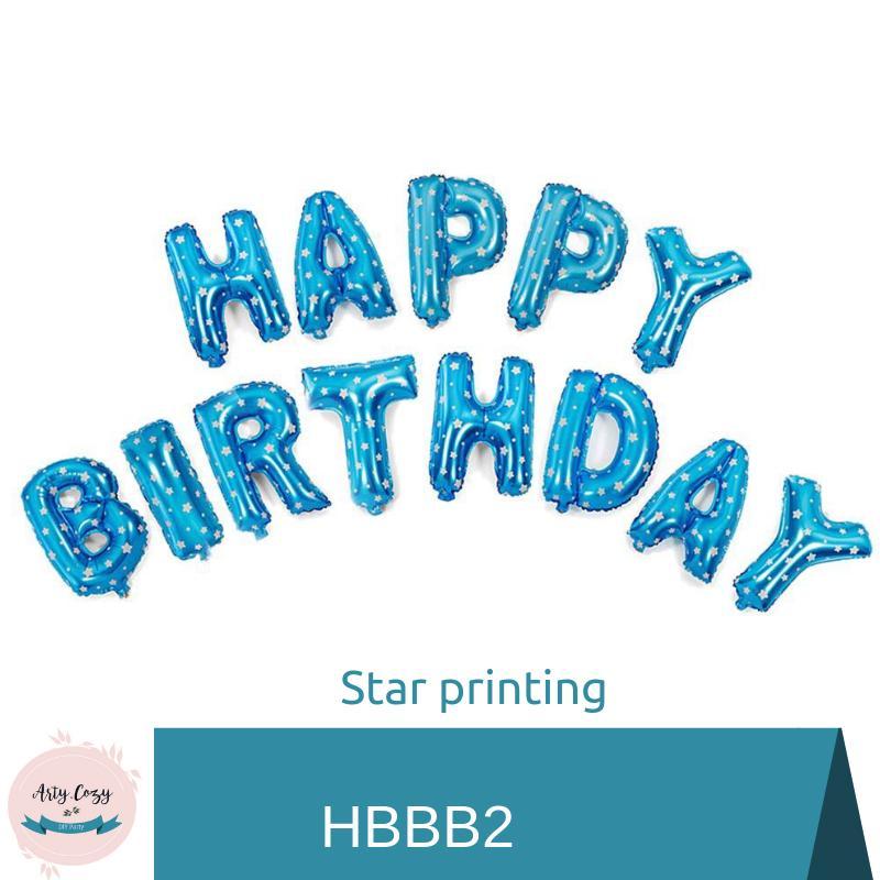 ArtyCozy Happy Birthday Letters Inflatable Party Wall Foil Balloons 16  (Multicolor/ Pink / Blue)