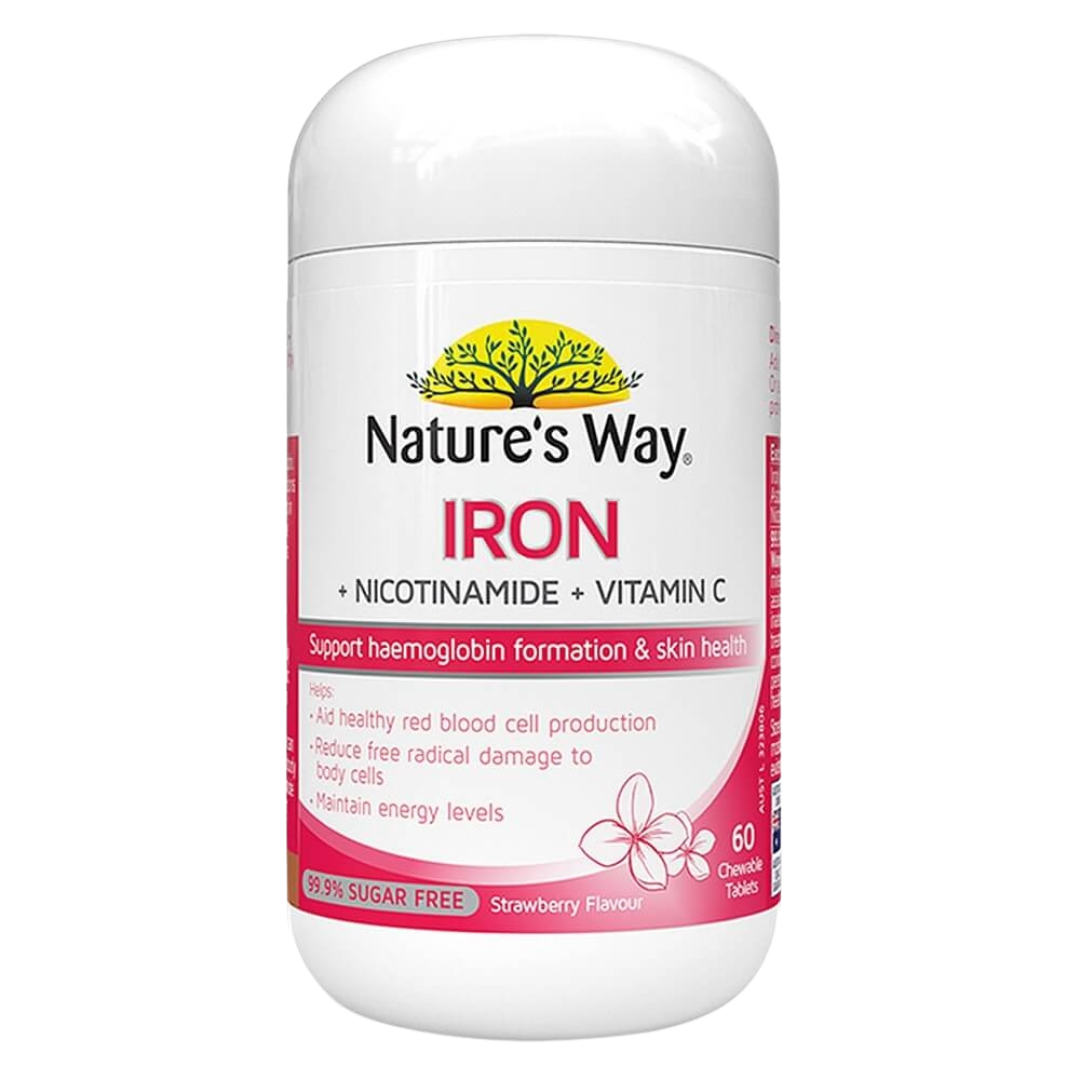 Nature's Way Iron + Vitamin C Vitamin B3 Chewables 60s