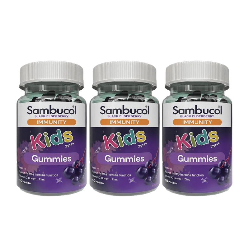Sambucol Kids Immunity Gummies (AUS Version), 50 Gums x 3