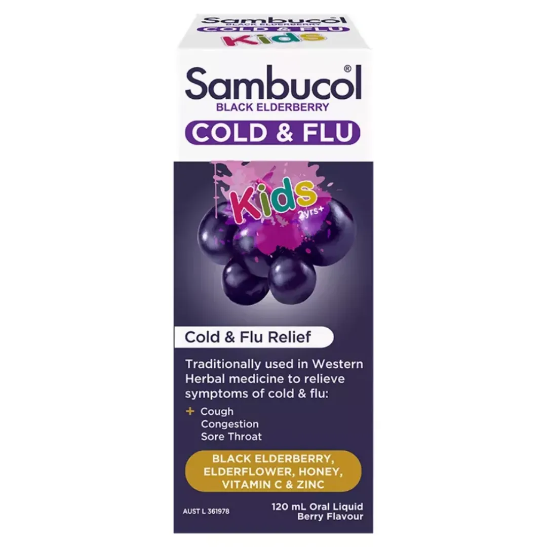 Sambucol Black Elderberry Kids Cold & Flu Liquid 120mL
