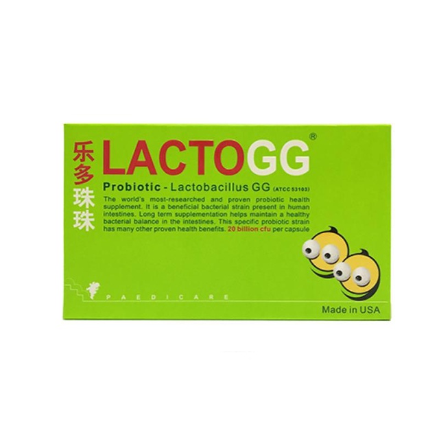 LACTOGG Probiotic, Lactobacillus GG, 30 Capsules