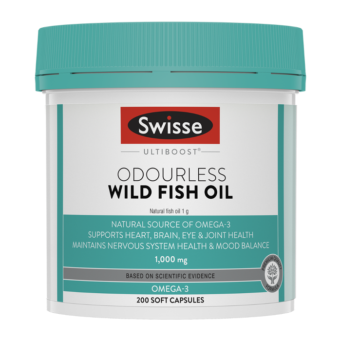 Swisse Ultiboost Odourless Wild Fish Oil 1000mg 200 / 400 Capsules