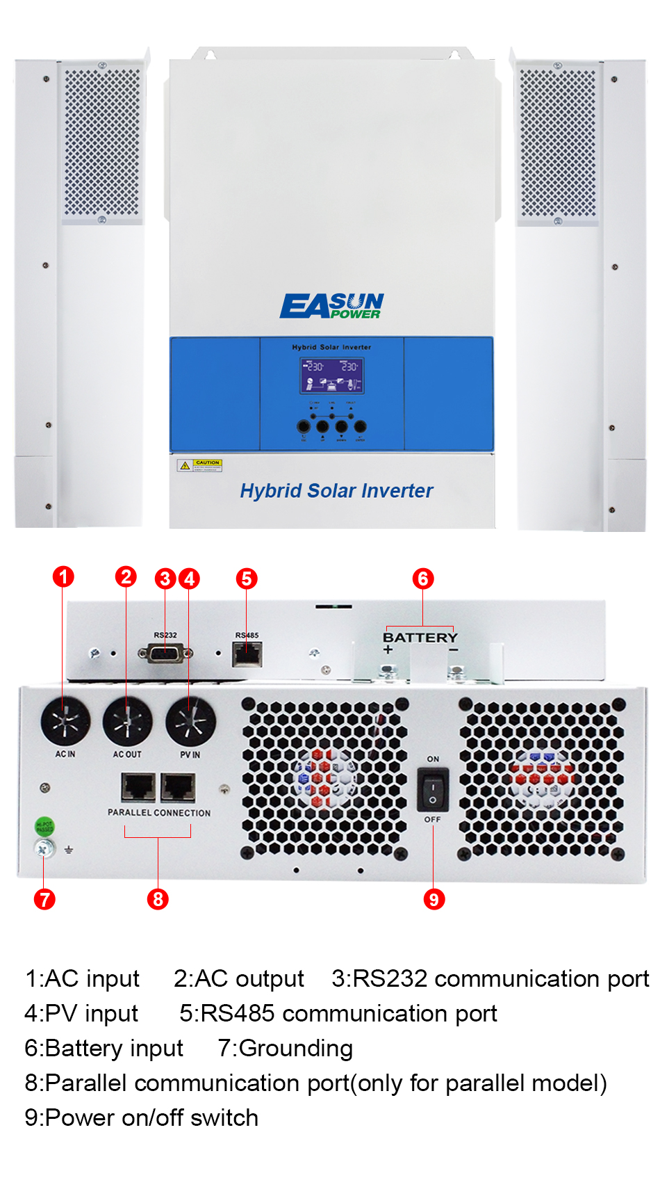  Easun 6.2KW Off Grid Inverter 120A MPPT Charger Parallel 3 Phase With WiFi