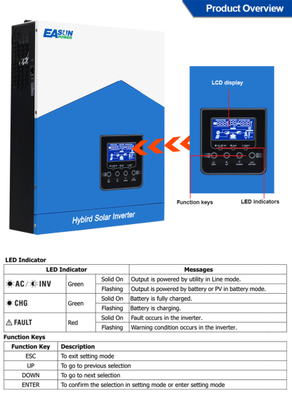 Easun Power 3.2KW Solar Inverter 80A MPPT Off Grid Inverter With WiFi