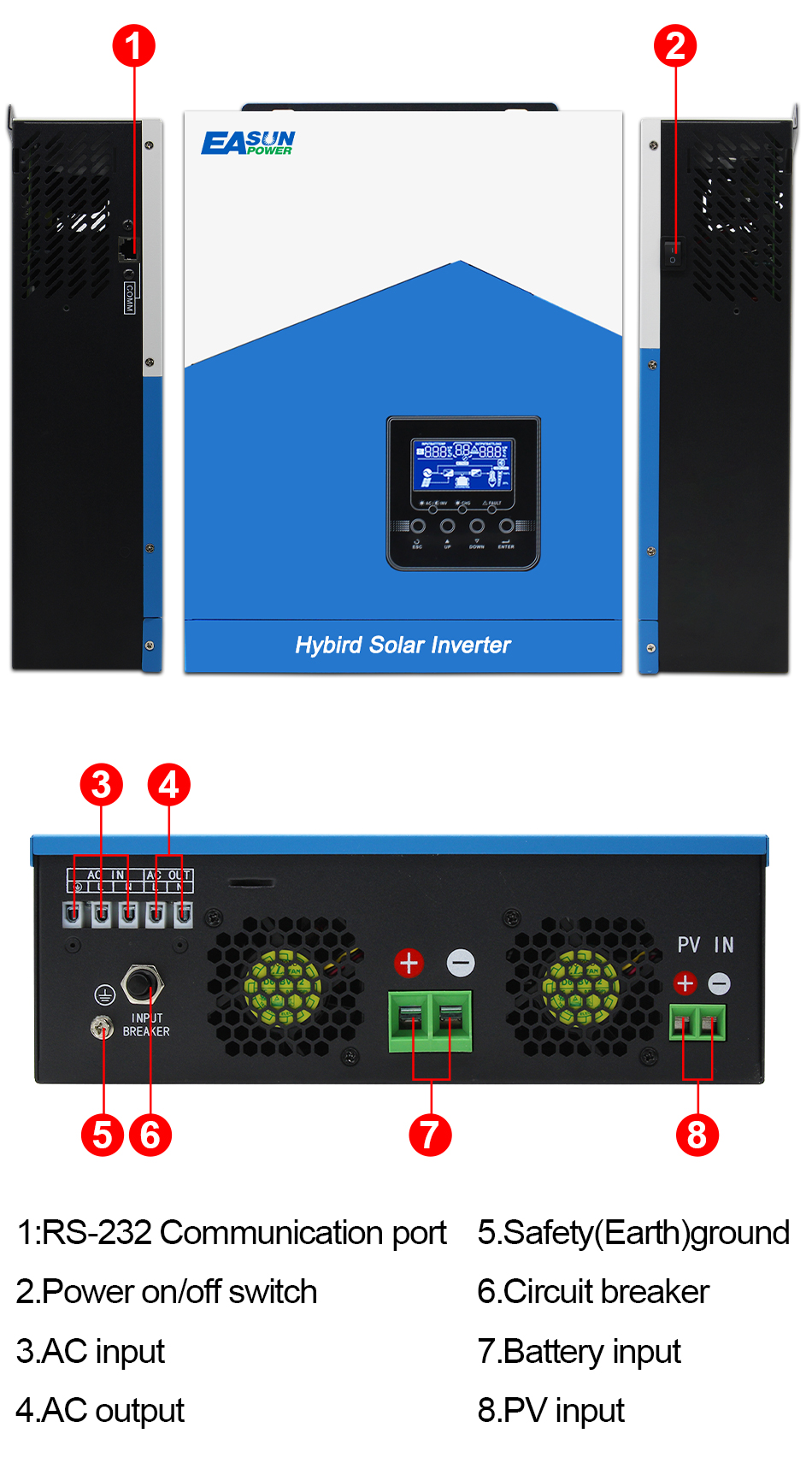 Easun Power 3.2KW Solar Inverter 80A MPPT Off Grid Inverter With WiFi