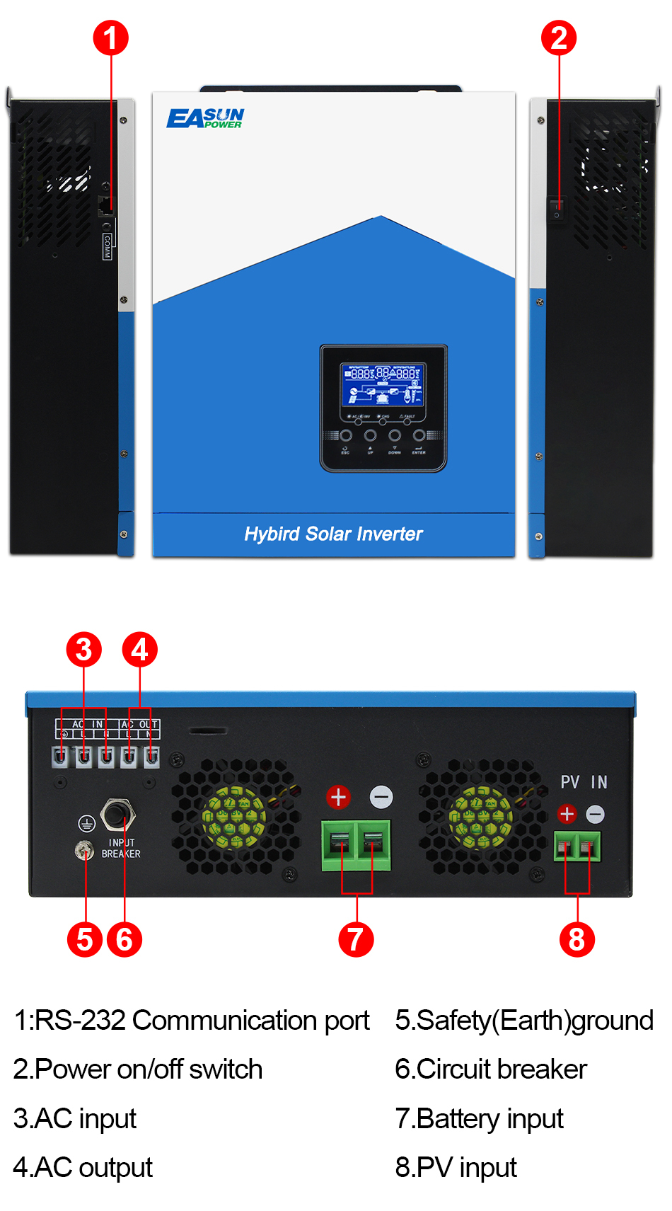 Easun Power 3.2KW Solar Inverter 80A MPPT Off Grid Inverter With WiFi