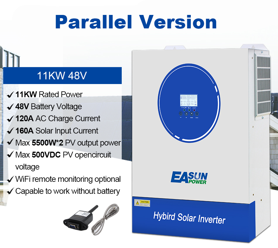 Easunpower 11KW Off Grid Inverter 160A MPPT Charger With WiFi 
